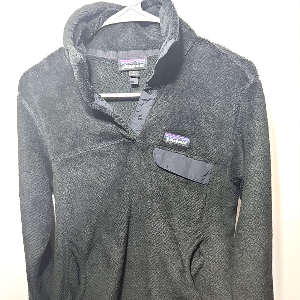 Patagonia Re-tool Snap T Fleece Pullover Sweater Jacket Black-Women's M D5